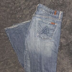 7 For All Mankind Blue Flare Jeans